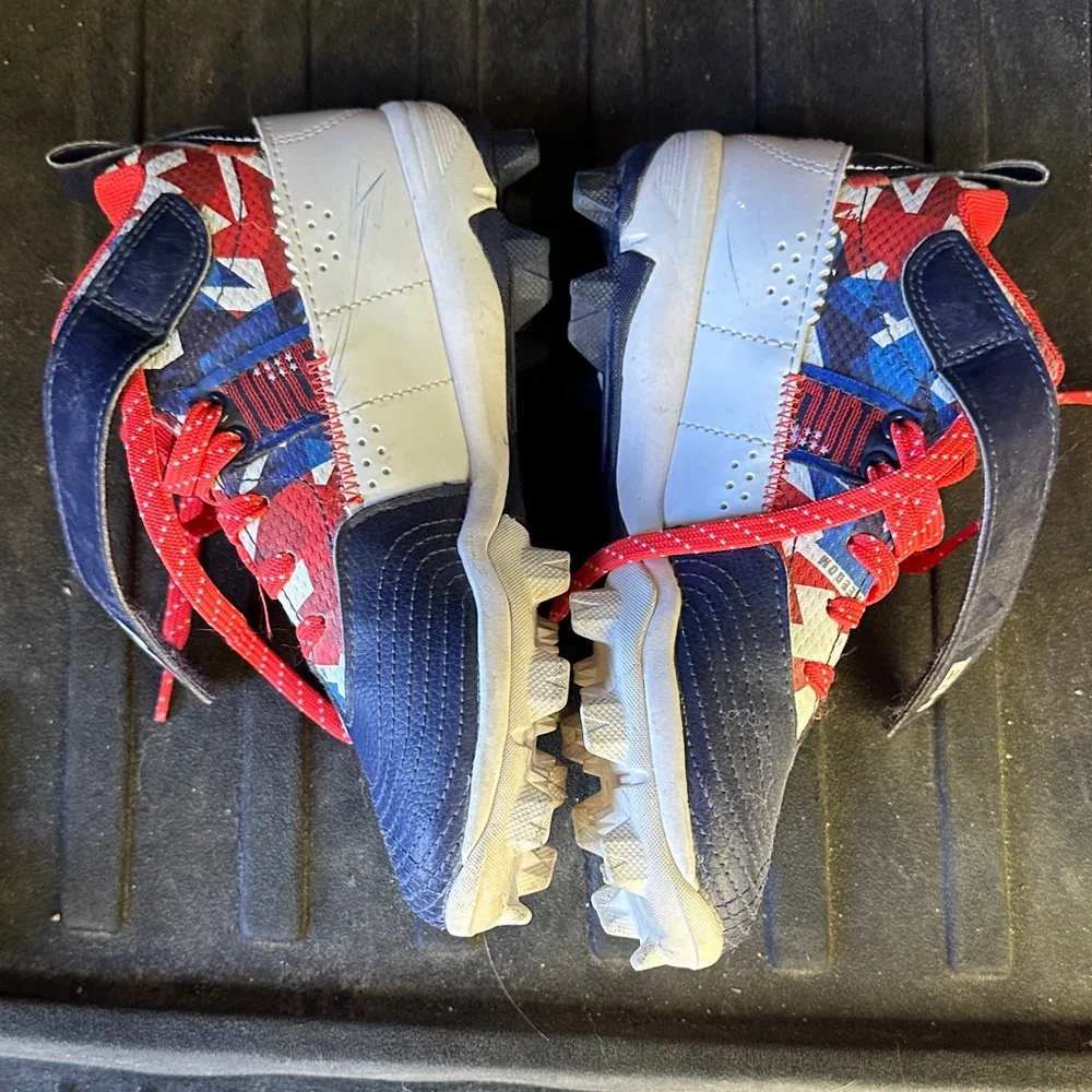 Under Armour Kids Navy and Red Sneakers - Picture 2 of 5